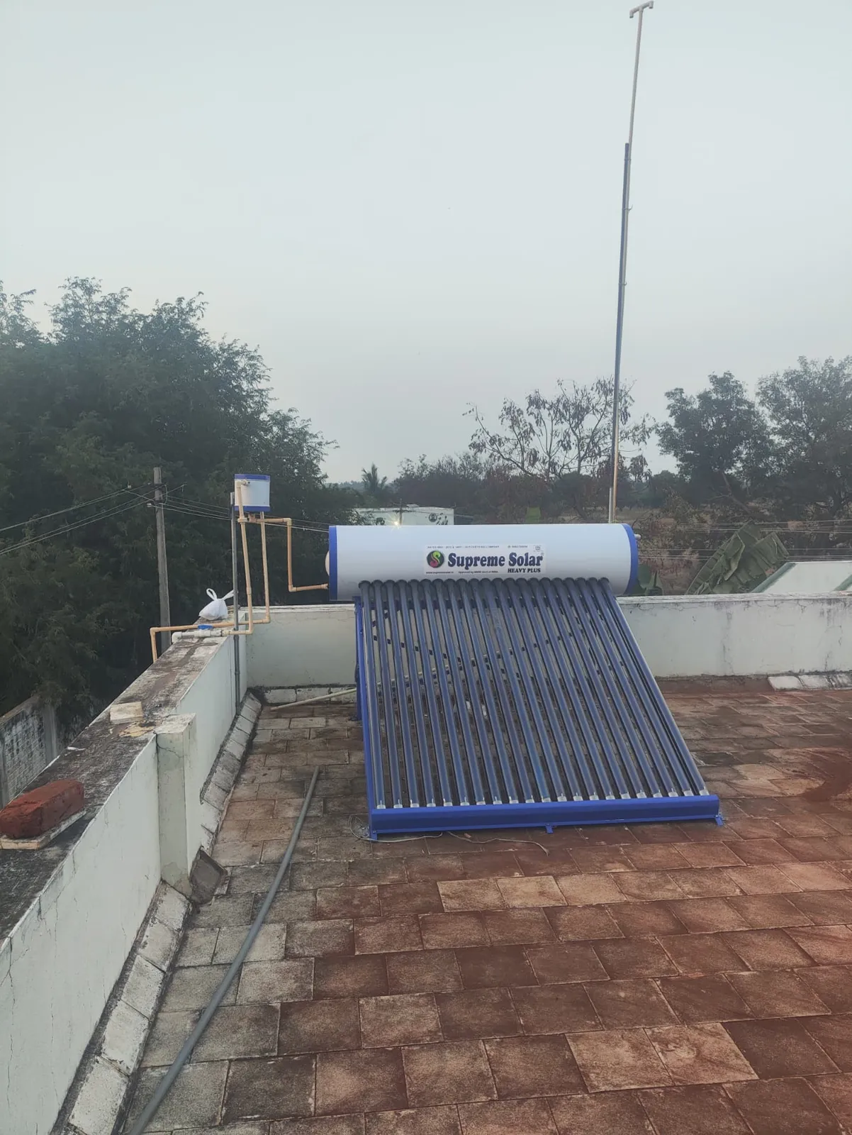 220 LPD solar plant at 220 LPD Solar Water Heater — Home Rooftop in Trichy district