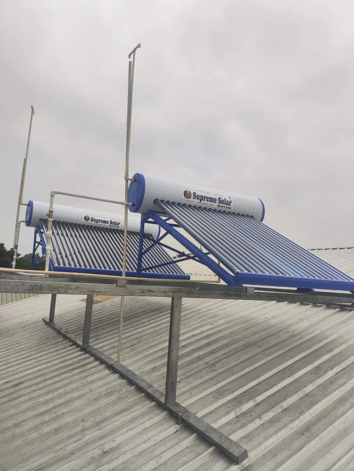 500 LPD solar plant at 300 LPD + 200 LPD Solar Water Heaters in Trichy district